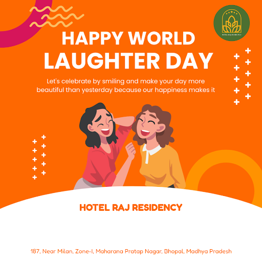 Celebrate Happy World Laughter Day at Hotel Raj Residency, your perfect destination for budget-fr…