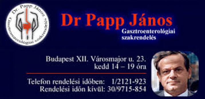 Gastroenterologist Dr. Papp János, Author: Dr Papp János Gasztroenterológus