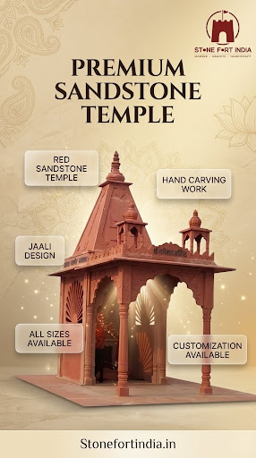 🙏 Premium Red Stone Temple | Dholpur Sandstone Mandir Manufacturer 🛕 post image