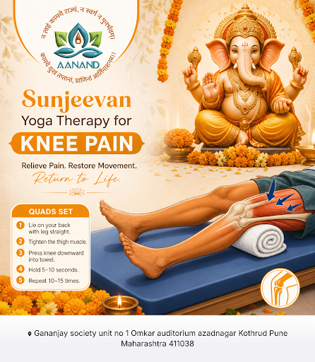 Experience relief from knee pain with Sunjeevan Yoga therapy at Aanand Yog Chikitsalay, your trus… post image