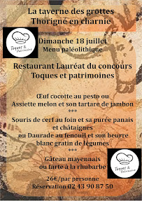 Menu La Taverne des Grottes Page 1