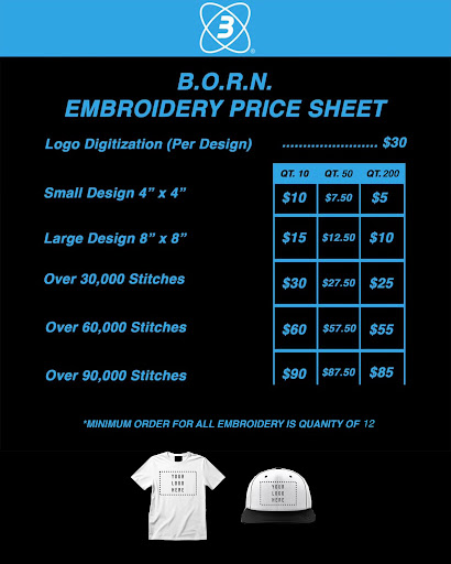 BORN Embroidery Services