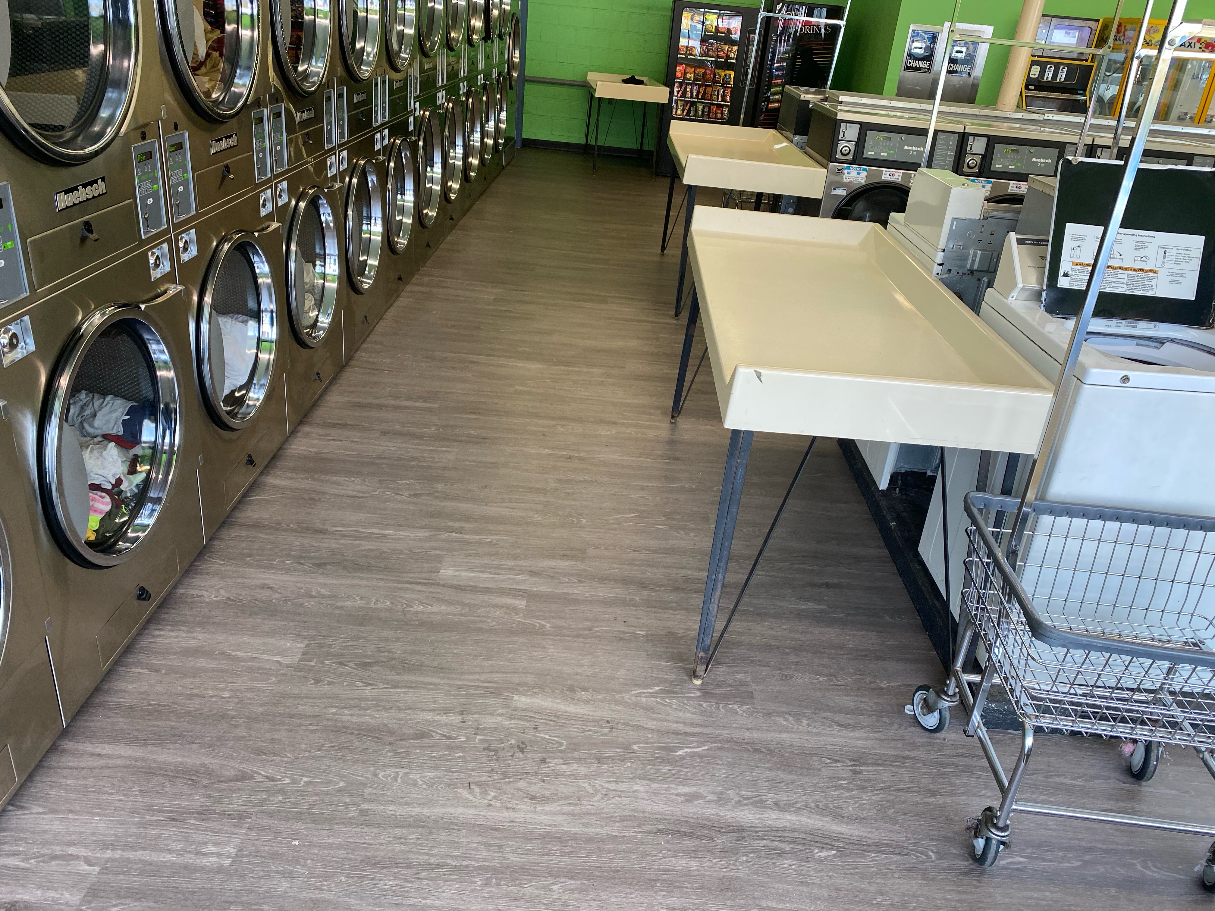 Clean laundry equipment at Royal Laundromat in Scranton, PA