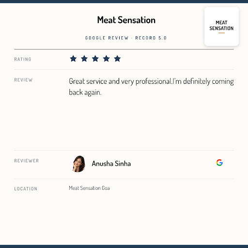 Anusha Sinha raves about her exceptional experience at Meat Sensation in Anjuna! She loved the te…