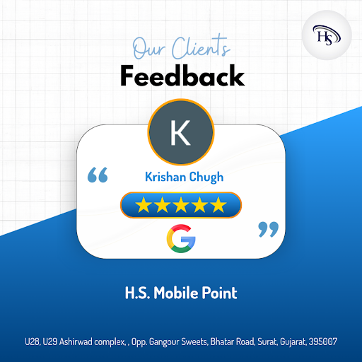 "Krishan Chugh from Surat can't stop raving about his exceptional experience at H.S. Mobile Point… post image