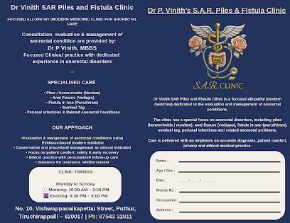 Dr. P Vinith??s S.A.R. Piles and fistula clinic