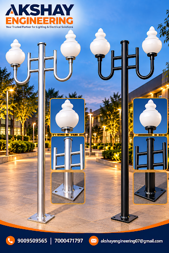 ✨Decorative Single &  Double Arm Lighting Pole with Post Top Light post image