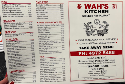 Wahs kitchen Chinese Restaurant - Summerland Point - Thumbnail