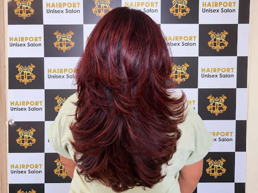 Bold, rich and absolutely stunning — this deep burgundy red highlights with voluminous layered ha…