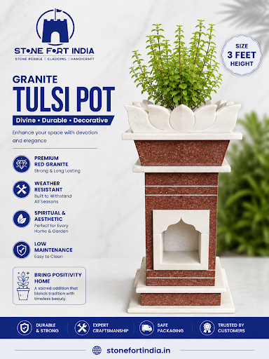 🌿 Premium Red Granite Tulsi Pot – 3 Feet Height post image