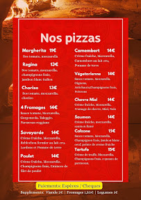 Menu pizzas au feu de bois Page 1