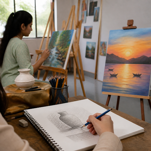 Discover how step-by-step art training at Bhaskar Mandolu Art Gallery & Painting Classes in Kothr… post image