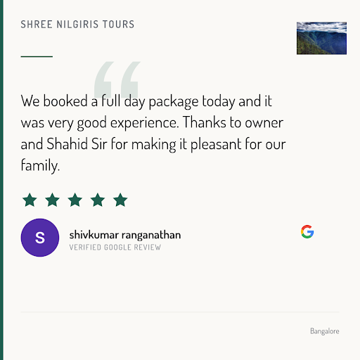 Shivkumar Ranganathan's unforgettable experience with Shree Nilgiris Tours in Mahalaxmi layout! H…