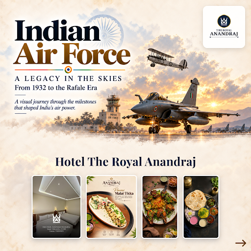 Celebrating Indian Air Force Day with gratitude and respect. At Hotel The Royal Anandraj, we hono… post image