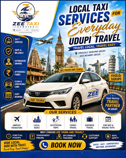 Looking for a safe, comfortable, and affordable taxi service in Udupi? ZEE TOURS AND TRAVEL offer… post image