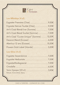 Menu Cave & Terroirs Page 1