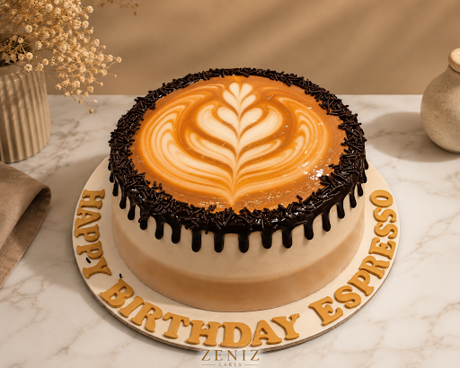 ☕️ Best Espresso Latte Art Birthday Cake by Zeniz Cakes 🎂 post image