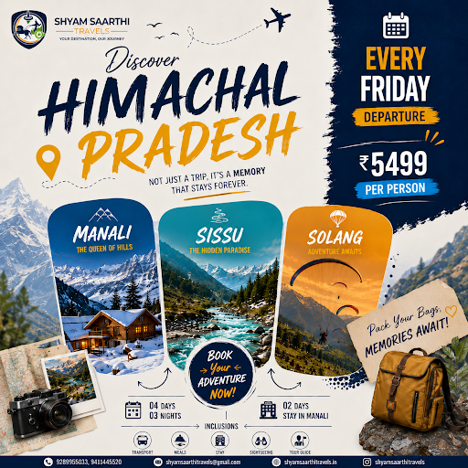 Book the Manali, Sissu & Solang Valley Tour Package with Shyam Saarthi Travels and explore the br… post image