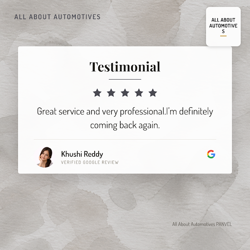 Khushi Reddy from Panvel had a fantastic experience with All About Automotives, praising their ex… post image