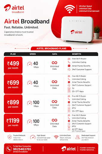 🚀 Looking for the best Airtel Xstream Fiber broadband in Gurgaon (Gurugram)? Get ultra-fast unlim… post image