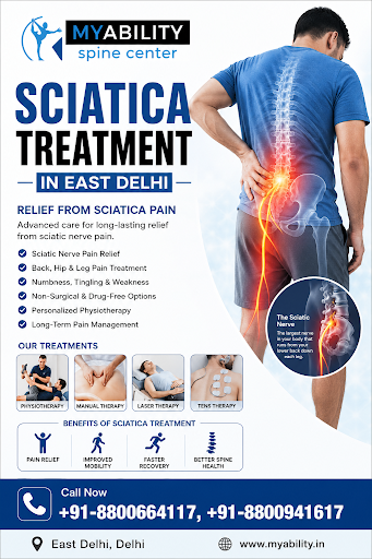At MyAbility Spine Center, we provide personalized Sciatica Treatment in East Delhi with physioth… post image