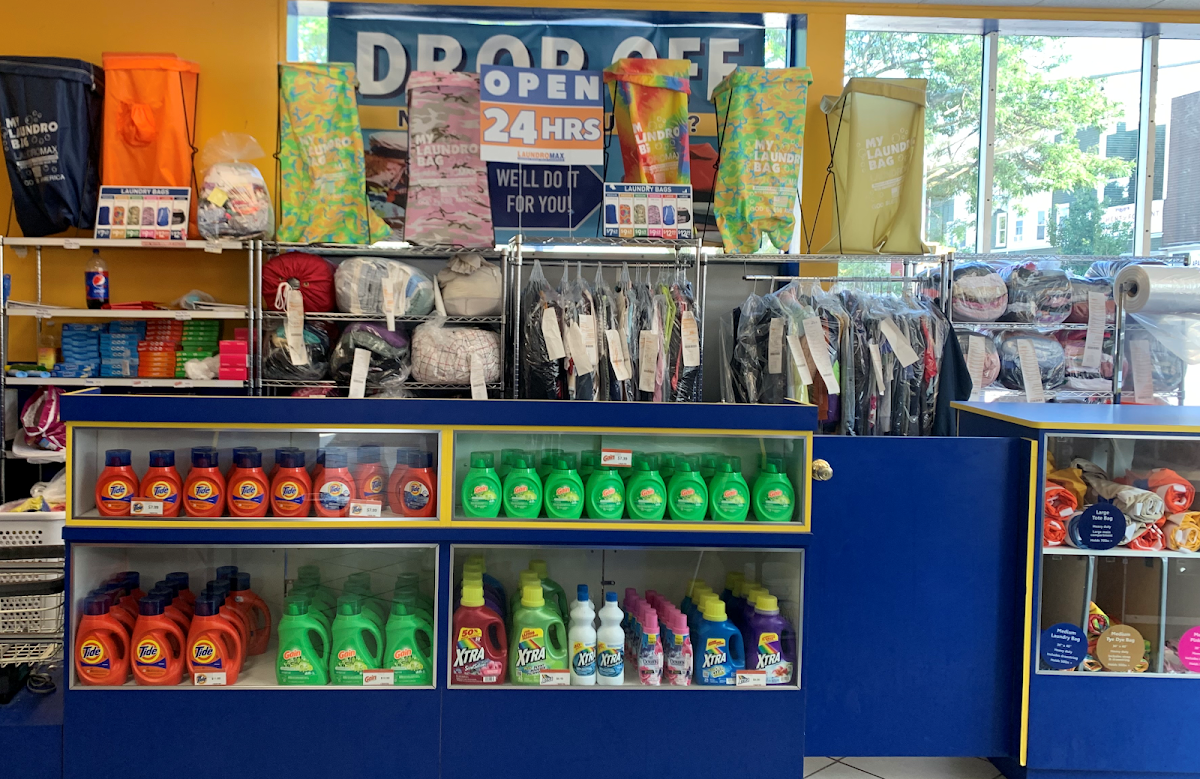 Self-service laundry at Laundromax, Lowell, MA