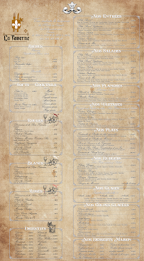 Menu La Taverne Page 1