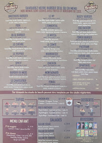 Menu Brothers Burger - Nice Nord Page 1