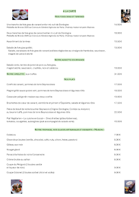 Menu RESTAURANT AUBERGE LEMBERT Page 1