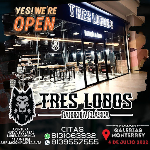 TRES LOBOS BARBERÍA GALERÍAS MONTERREY