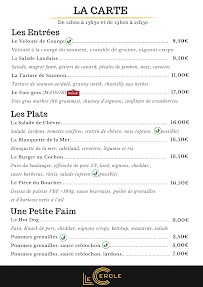 Menu Le Cercle Restaurant Bar Animations Page 1