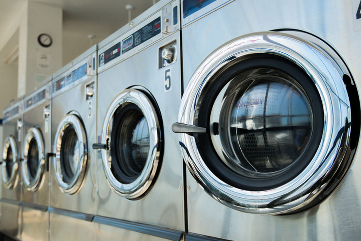 Clean laundry equipment at Geele Laundromat in Sheboygan, WI
