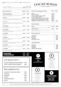 Menu L’ESCALE BURGER Cernay Page 1
