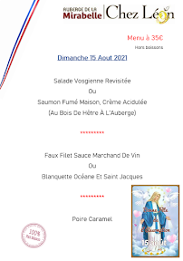 Menu Auberge de la Mirabelle 