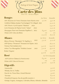 Menu L’AUBERGE DE SAINT-HUGUES Page 1