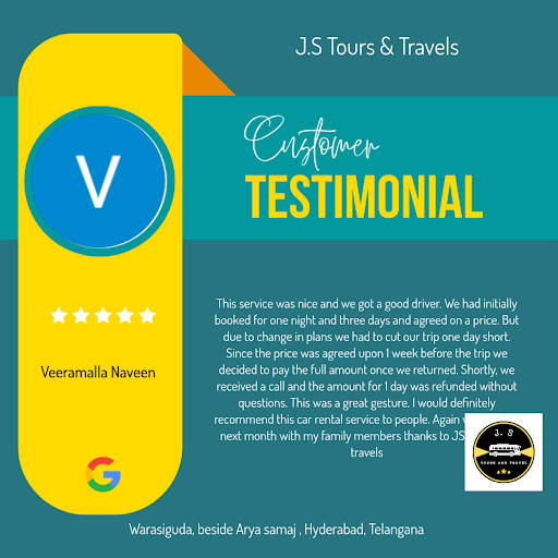 Veeramalla was thrilled with the service provided by J.S Tours & Travels in Hyderabad. Experience… post image