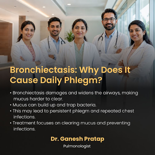 Daily phlegm should not always be considered normal. In bronchiectasis, proper evaluation and air… post image