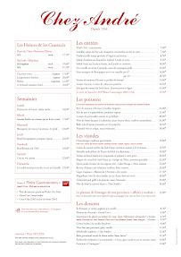 Menu Chez André Page 1