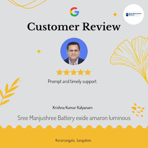 Krishna Kumar Kalyanam's experience at Sree Manjushree Battery exide amaron luminous in Bengaluru… post image