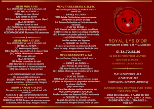 Photo n°31 de Royal Lys d'Or (Les Cinq Saveurs) à Louvres (Restaurant thaï)