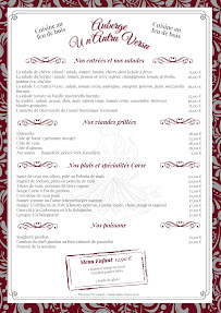 Menu AUBERGE U n'Antru Versu Page 1