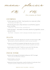 Menu Restaurant Château de Noizay La Renaudie Page 2