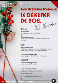 Menu Les Artistes Page 1