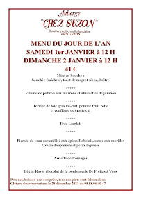 Menu Auberge Chez Suzon Page 3