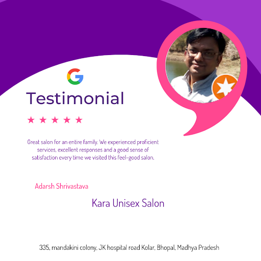 Adarsh raves about our exceptional services at Kara Unisex Salon & Academy in Bhopal! As a makeup…