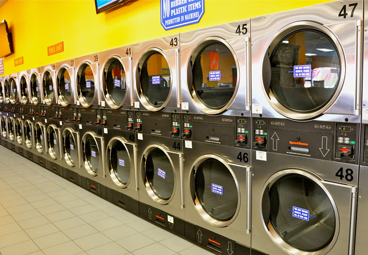 Self-service laundry at Laundromax, Manchester, NH