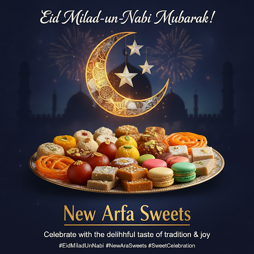 Celebrate Eid Milad with the sweetest memories at New Arfa Sweets, the best sweet shop near me in… post image