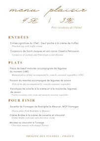 Menu Château de Noizay Page 1