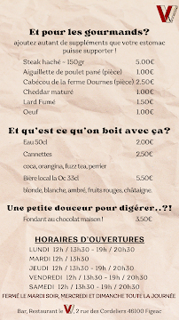 Menu Restaurant le V Page 1