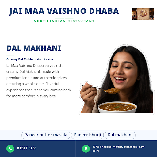 Experience authentic North Indian flavors at Jai Maa Vaishno Dhaba with our signature Dal Makhani… post image